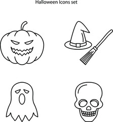 halloween icons set isolated on white background. halloween icon thin line outline linear halloween symbol for logo, web, app, UI. halloween icon simple sign.