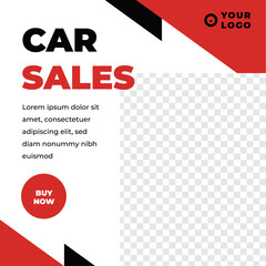 Automotive auto care car sales promotion instagram social media template red urban style
