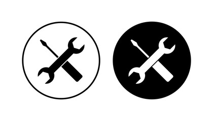 Repair tools icon set. tool icon vector. setting icon vector. Wrench and screwdriver. support, Service