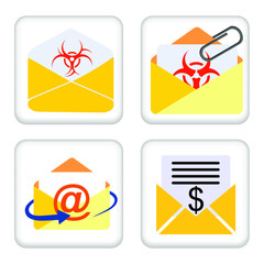 Vector illustration Set for Email Malware, Email and more EPS10
