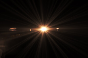 Fototapeta na wymiar Natural, Sun flare on the black background