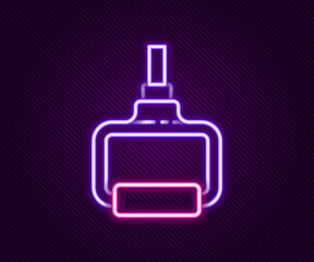 Obraz premium Glowing neon line TPX loop training equipment icon isolated on black background. Sport equipment. Colorful outline concept. Vector