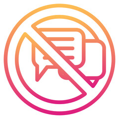 No talk , Prohibition Sign gradient icon.