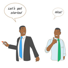 マーカーを持つ黒人講師の素材