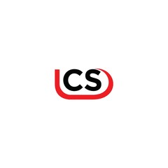 ICS IC CS Text Red and Black Logo Vector