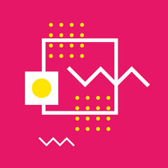 Abstract Icon with Basic Shapes Pink