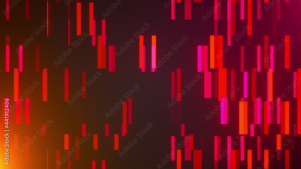 Poster geometric 3d render shower of decorative starry short lines. digital waterfall made futuristic strai