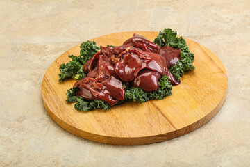 Raw chicken liver for cooking