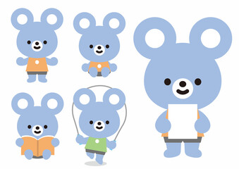 可愛いアニマルミックス　うさぎ　くま　ねこ　ねずみ　たぬき　いぬ　らいおん　ぱんだ