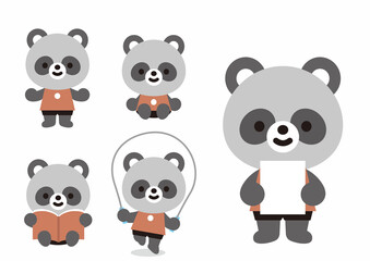 可愛いアニマルミックス　うさぎ　くま　ねこ　ねずみ　たぬき　いぬ　らいおん　ぱんだ