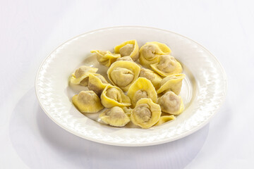 Italian traditional dumplings Ravioli with meat