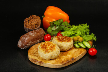 Homemade roasted cutlet minced meat