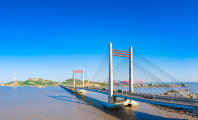 Aerial view of East China Sea Bridge