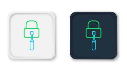 Fototapeta premium Line Lockpicks or lock picks for lock picking icon isolated on white background. Colorful outline concept. Vector