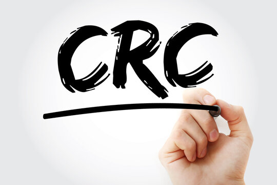 CRC - Cyclic Redundancy Check acronym with marker, technology concept background