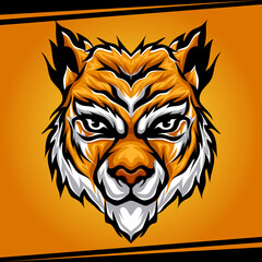 Obraz premium head tiger animal mascot for sports and esports logo vector illustration