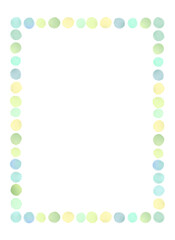 水彩の水玉フレーム