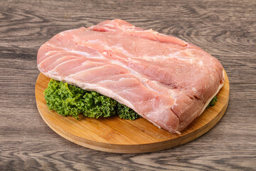 Raw pork loin for cooking