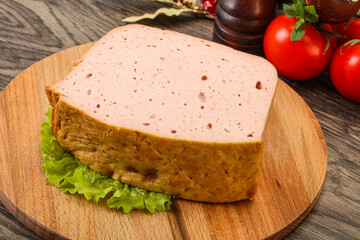 Homemade baked traditional meat loaf