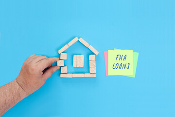 Fototapeta na wymiar Handwritten words FHA loans