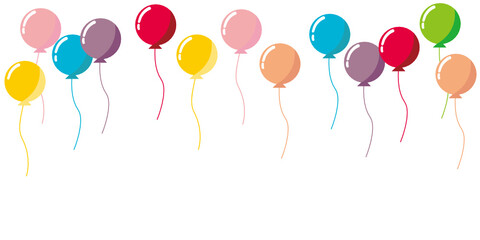 Birthday party balloons vector illustration. Colorful balloons. 