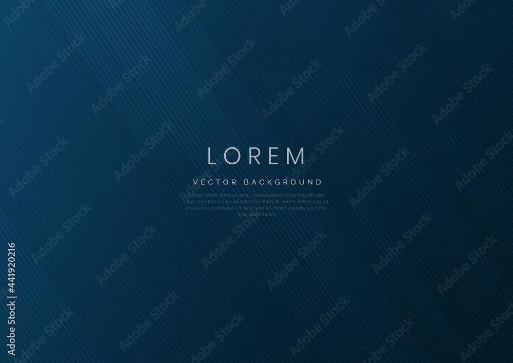 Poster abstract white stripe lines diagonal overlap on blue background.