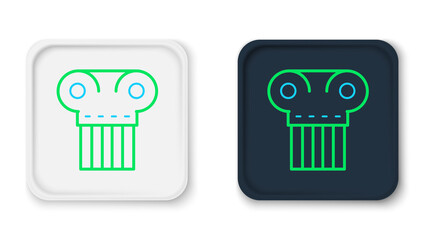 Line Ancient column icon isolated on white background. Colorful outline concept. Vector