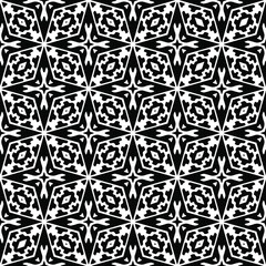 
Abstract Flower Tiles Seamless Vector Pattern Design. Black and white pattern. 