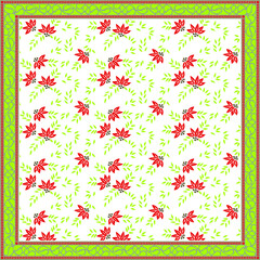 Elegant abstract scarf pattern design with ethnic and floral ornament. Hijab motif design 