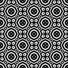 
Abstract Flower Tiles Seamless Vector Pattern Design. Black and white pattern. 