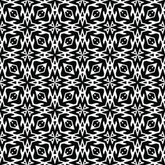 
Abstract Flower Tiles Seamless Vector Pattern Design. Black and white pattern. 