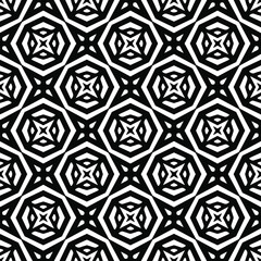 
Abstract Flower Tiles Seamless Vector Pattern Design. Black and white pattern. 
