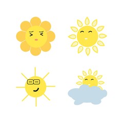Cute sun emoticon material expression png element