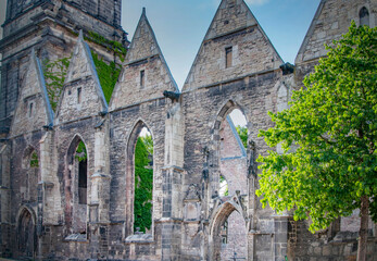HANNOVER, GERMANY. JUNE 19, 2021. Ruins of Aegidienkirche Church