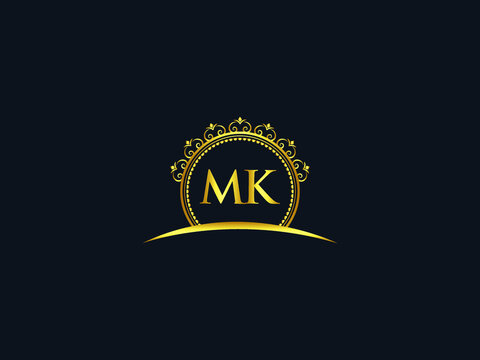 Letter MK Logo, luxury mk logo icon vector for modern Hotel, Heraldic, Jewelry, Fashion, Royalty With Gold Color Image Design
