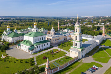 Aerial view of Staro-Golutvin monastery one of the most popular touristic attractions in the town. Kolomna, Moscow Oblast, Russia.