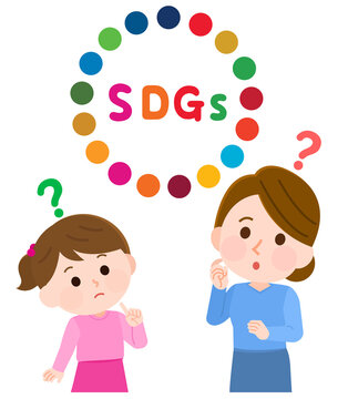 SDGsを知らない親子　イラスト