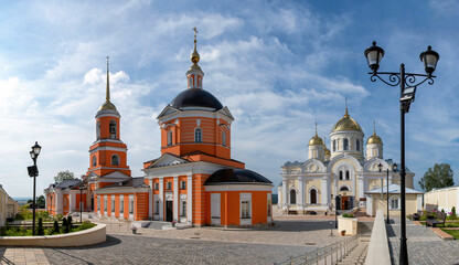 Fototapeta na wymiar Nicetas monastery (Nikitsky monastery, late 19th century) at sunny day. Kashira, Moscow Oblast, Russia.