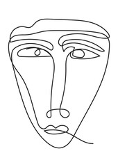 abstract face drawing. hand drawn cubism face drawing