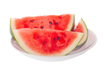 Watermelon with half isolated on white background.