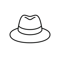 Classic panama hat icon. Vintage panama hat icon. Vector illustration. Panama hat vector icon. Black linear hat icon