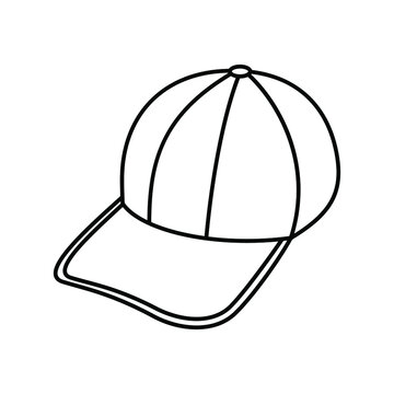 Baseball cap icon. Linear baseball cap icon. Vector illustration. Baseball cap vector icon. Black linear baseball cap