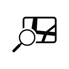 Map search icon vector graphic illustration