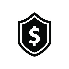 Business insurance icon vector graphic illustration