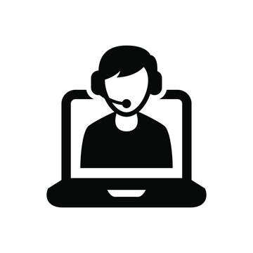 Online support icon vector graphic illustration