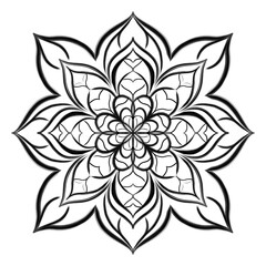Black and white floral ornamental mandala tattoo 