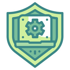 cyber security blue line icon