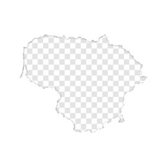 Obraz premium transparent silhouette of Lithuania map with shadow