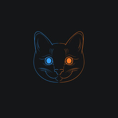 head cat cute line art glow,
This is a cat head vector line art in two different colors, can be used for your mascot, logo, or artwork
