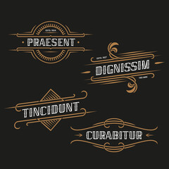 Vintage art deco frame for label, logo or emblem. Stock vector illustration.